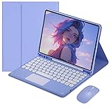 TUNKARMOR Keyboard Case for iPad Mini 5 4 3 7.9 Inch 5th 4th 3rd Generation, Slim Smart Case, Detachable Tablet Keyboard and Mouses, with Smart Touchpad Built in Pencil Holder, Auto Sleep - Purple