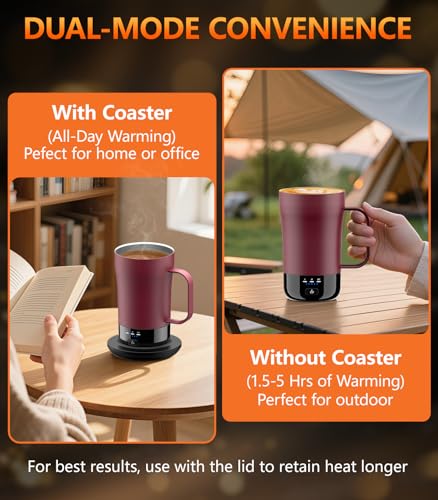 Image of Self-Heating Coffee Mug, 14oz Heated Coffee Mug - Rechargeable Temperature Control Coffee Mug Keep Coffee Hot, Smart Mug Great Gift for Coffee Lovers & Slow Sippers