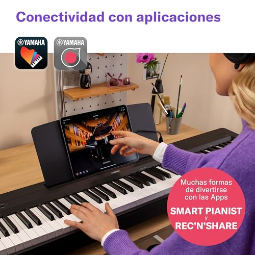 Miniatura 6 de Piano Digital Yamaha P-145bt Ligero Y Portátil, Con Teclado Graded Hammer Compact, 88 Teclas Y 10 Voces De Instrumentos, Bluetooth Negro