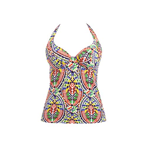Freya Women's Culture Jam Underwire Halter Tankini Swim Top AS6812, Multi, 34G4