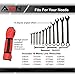 ABN Combination Wrench Set – 16 Pc Raised Panel Metric Wrench Set with Wrench Roll Up Pouch, Black Spanner Wrench Set