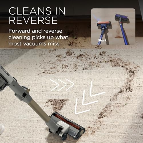 Image of Shark PowerDetect Speed Clean & Empty Cordless Stick Vacuum | Luxe Collection, Powerful Suction, HEPA Filtration, Carpet & Hard Floor, Portable, Vacuum for Pet Hair, Oatstone, IA3246IV