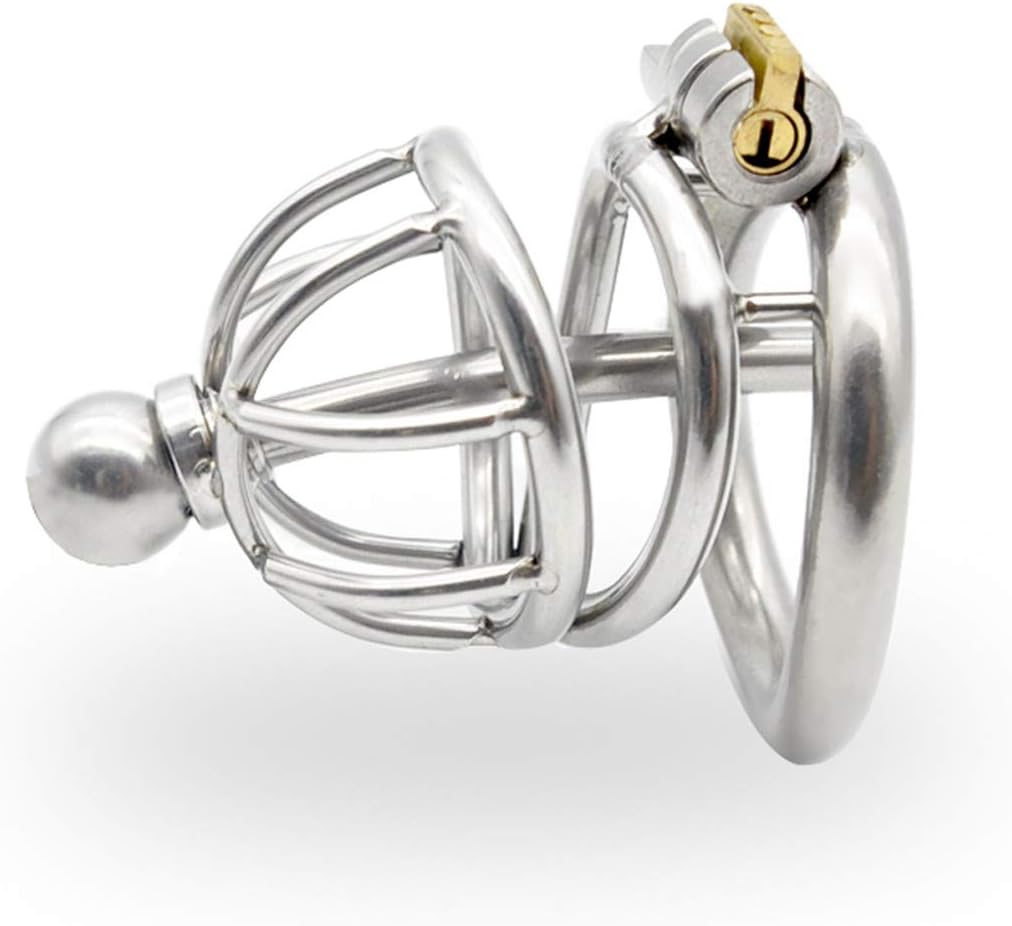Stainless Steel Male Chastit-y Cag-e Device Belt Urethr-al Tube