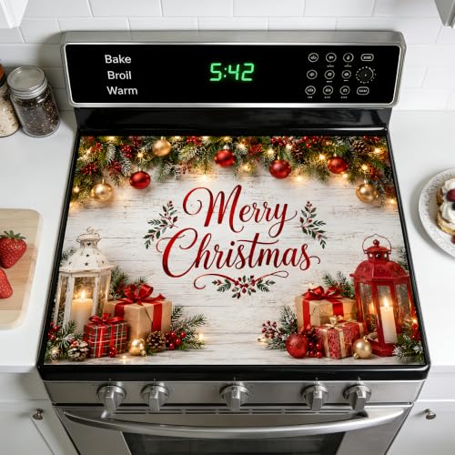 Image of Stove Top Cover for Electric Stove: 28''x20'' Stove Cover Elevate Your Kitchen Reliable Heat Protection,Non-Slip Kitchen Decor (Rustic)