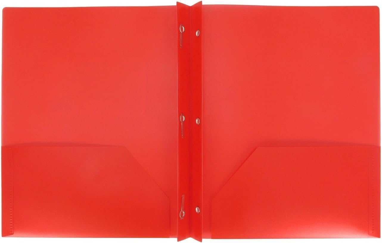 Plastic Folder with Prongs 2 Pocket (Yellow) image 2
