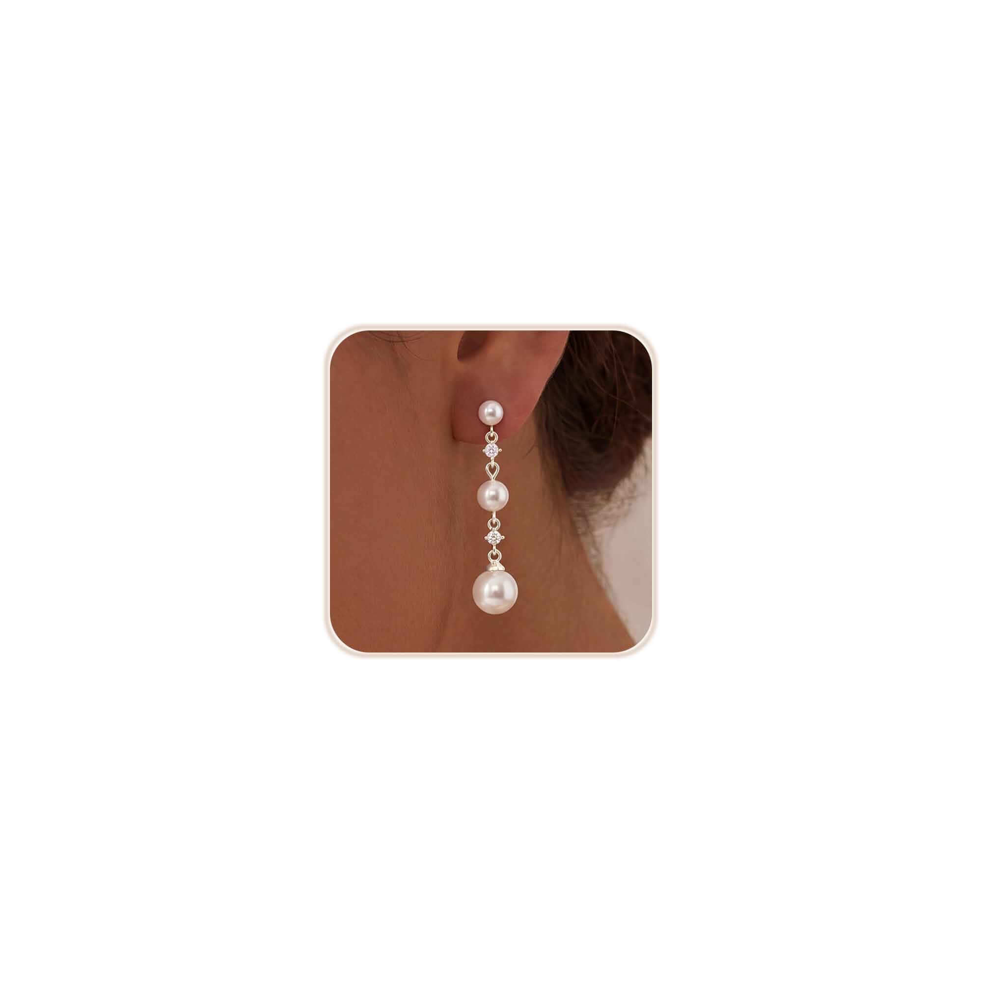 Dangle Tassel Earrings for Women Trendy, 14K Gold/Silver Plated Dainty Dangling Long Chain Drop Earring Dangly Prom Bride Wedding CZ Earring Fashion Jewelry Gift