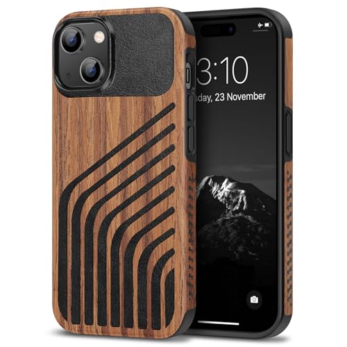 Coque iPhone 15 anti-rayures TENDLIN - Finition bois et carbone protectrice