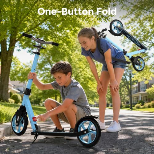 Image of WAYPLUS Kick Scooter for Ages 6+,Kid,Teens & Adults.8 Big Wheels,240lb