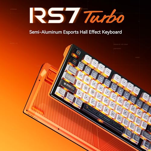 Image of ATK RS7 Turbo Semi-Aluminum Hall Effect Gaming Keyboard, 75% 80-Key Wired Keyboard, 0.001mm Rapid Trigger Adjustment, PBT Cherry Profile Keycaps (Black, Primordial)
