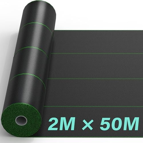 2mx50m Heavy Duty Weed Control Membrane Garden Weed Barrier Fabri...