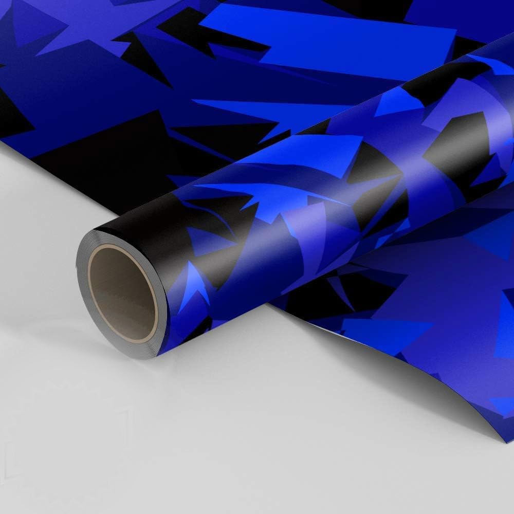 Generico Pellicola Abstract Blu Military Camouflage Pellicola Car Wrapping Adesiva Rivestimento Auto LOLLOMOTO (150x50cm)