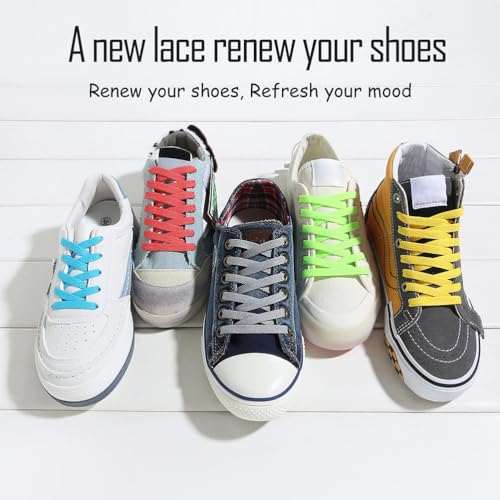 Image of VSUDO Shoe Laces for Sneakers, Shoelaces for Sneakers, Athletic Shoelaces | 8mm Flat Men Women Replacement Shoe Strings, Durable Polyester, Stay Tied, Running Walking Gym Sports Shoestrings