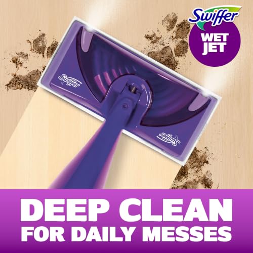 Swiffer WetJet Hardwood Floor Cleaner Spray Mop Pad Refill, Bathroom Cleaning Supplies, Hardwood Floor Cleaner, Multi Surface, 24 Count