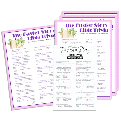 Easter Story Game Kit - 20 Pcs Easter Bible Trivia