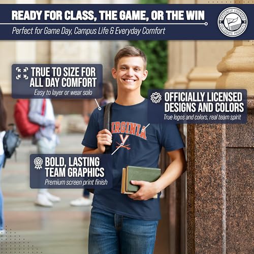 Image of NCAA Gameday Cotton T-Shirt for Men and Women | Officially Licensed NCAA Tee - Preshrunk Ring-Spun Cotton - Screen-Printed Team Logo