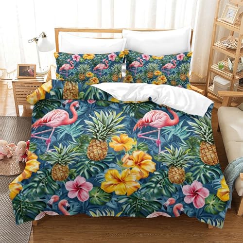 Housse de couette fleurs 3D fermeture éclair parure microfibre imprimée 260x220 - 2