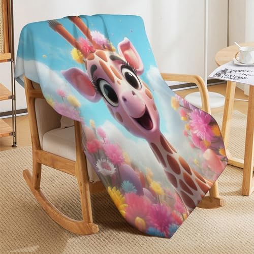 Manta de franela de jirafa para sofá forro polar suave de 100x130 cm 5