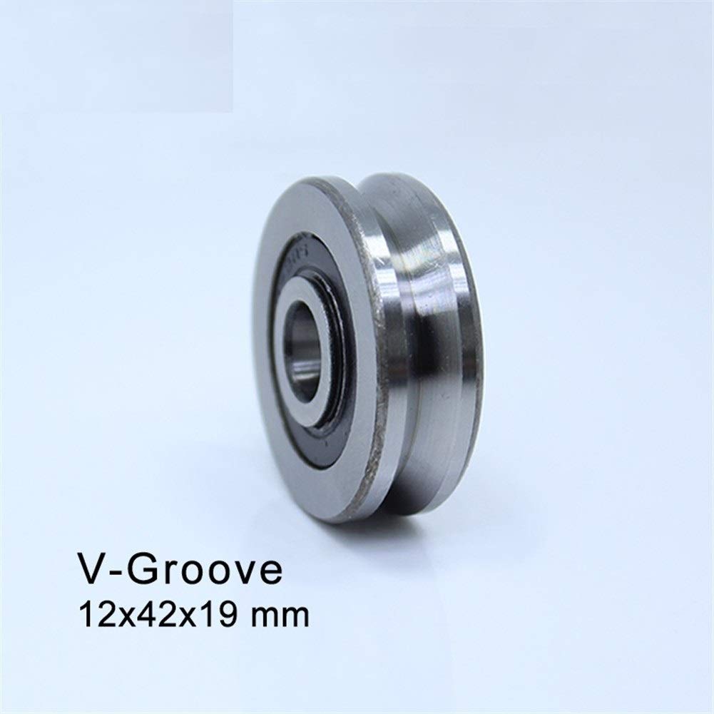 Cuscinetti a rulli V124219 Cuscinetto a sfere sigillato con scanalatura a V 12x42x19mm for puleggia V4/4 5/4 6/4 7/4 8/4 for guida di scorrimento(124219V9 4 2PCS)
