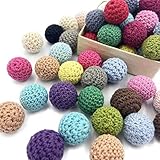 Hölzerne Baumwolle Häkeln Perlen 16mm 50pc Mix Farbe Perlen für DIY Halskette Armband