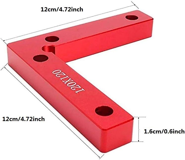 2 Pieces 90 Degree 4.7" x 4.7" Positioning Squares, Aluminium Alloy Corner Clamping Square, Right Angle Clamps Woodworking Carpenter Tool