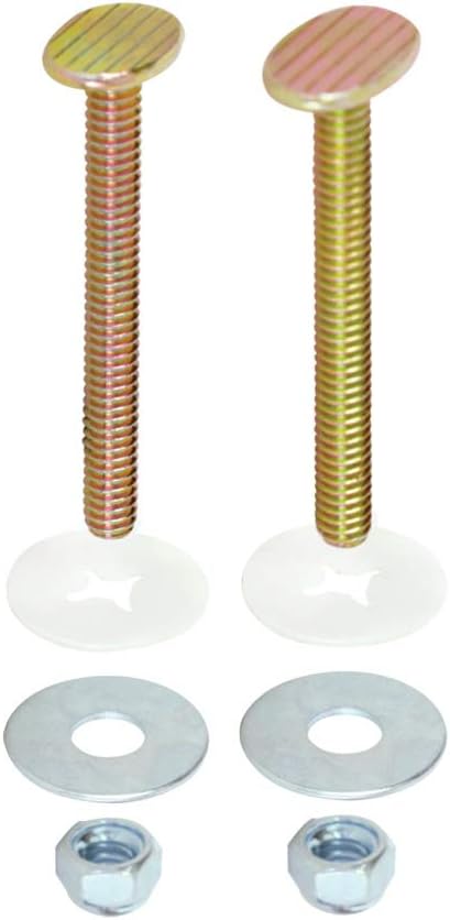 EZ-FLO 1/4 Inch x 3-1/2 Inch Closet Bolt Set, Brass-Plated, 40025