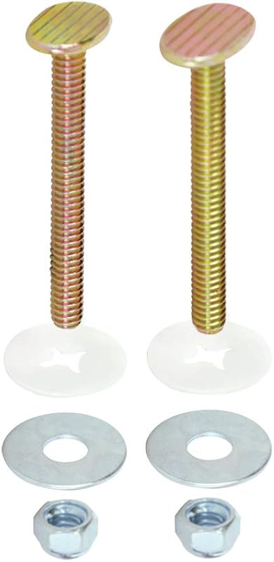 EZ-FLO 1/4 Inch x 3-1/2 Inch Closet Bolt Set, Brass-Plated, 40025