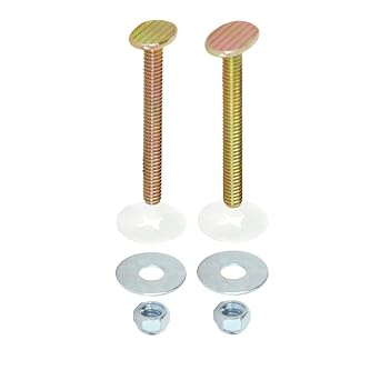 EZ-FLO 1/4 Inch x 3-1/2 Inch Closet Bolt Set, Brass-Plated, 40025