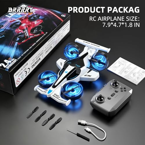 Image of BRRRRT Remote Control Airplane，360 Flip and with Drift Tires, Land and air Capable RC Airplane