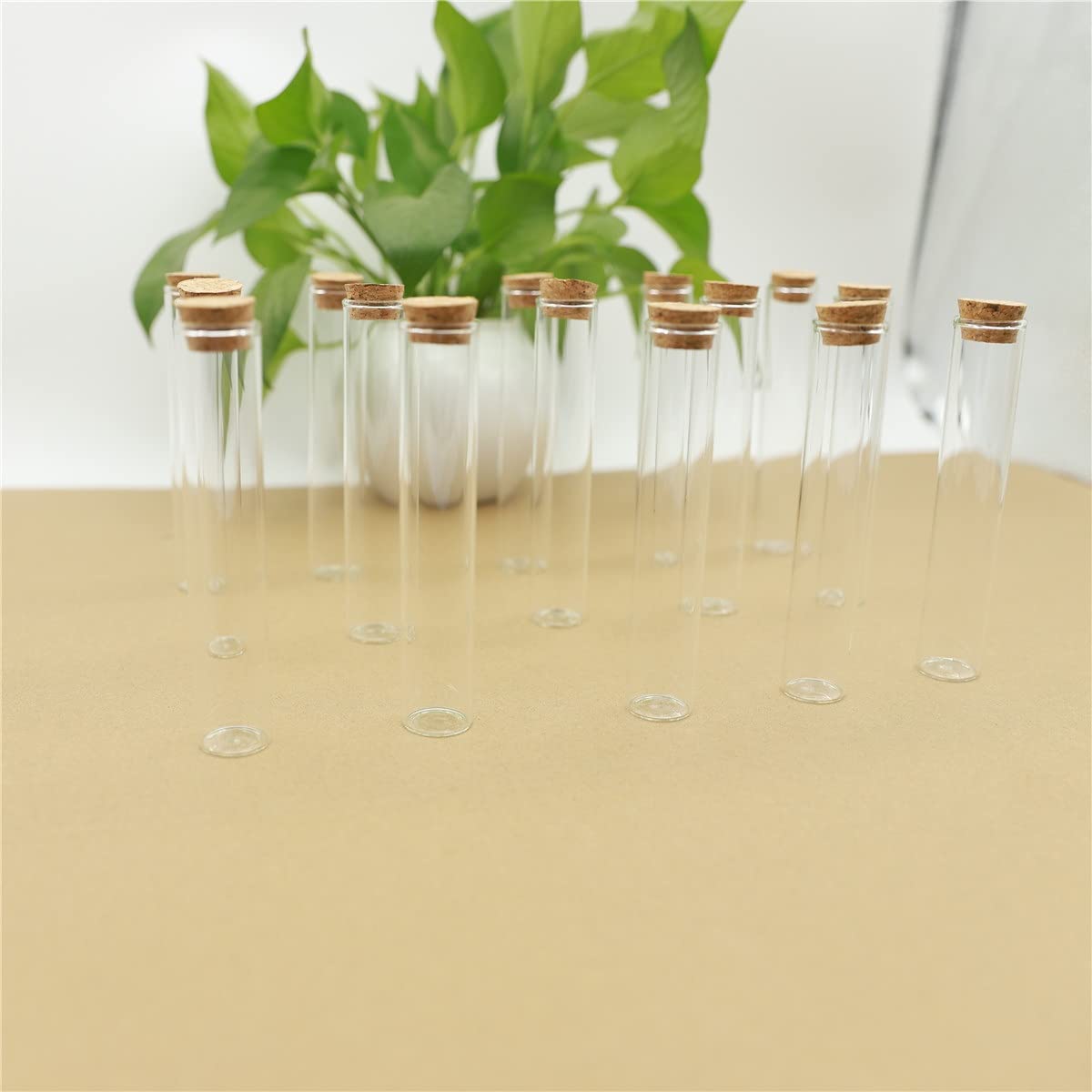 Plastikowe probówki 50 szt./partia 22 x 120 m 35 ml szklana butelka korek korek szklane słoiki mini butelka na przyprawy pojemnik małe fiolki DIY małe probówki plastikowe probówki z pokrywkami