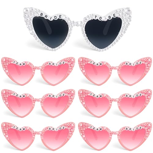 7PCS Bachelorette Sunglasses for Bride to Be, Bride Glasses for Bridal Shower, Bride to Be Gift, Bachelorette Accessories