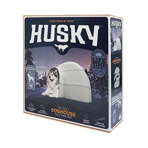 Petmate Husky Dog House for Dogs Up to 90 Pounds, Grey Petmate Husky Dog House for Dogs Up to 90 Pounds, Grey