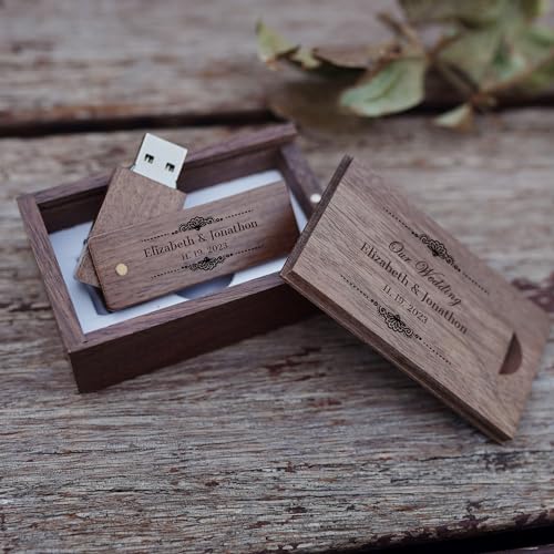 Clé USB flash drive bois 32 Go gravure personnalisée style dentelle