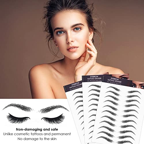 Molain 4D Hair-Like Authentic Eyebrow Tattoos Stickers 10 Sheets Waterproof Long-Lasting Eyebrow Colors Transfers Sticker Peel Off For Eyebrow Grooming Shaping High Arch Brow Shaper Makeup For Women Girls #TOP3