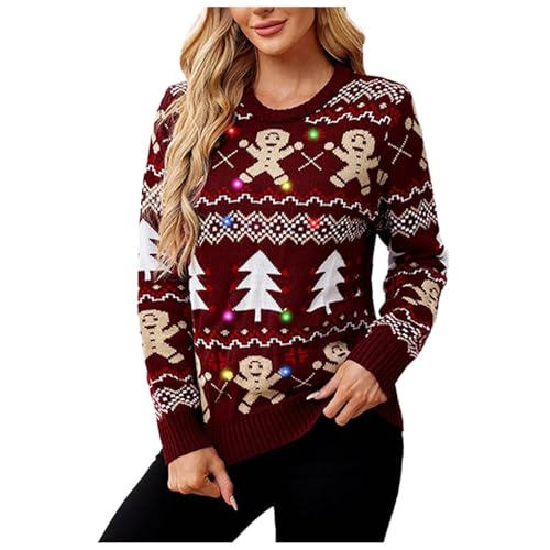 Weihnachtspullover Damen mit LED 27 Weihnachtspullover Led Damen Christmas Sweater Damen mit Licht...