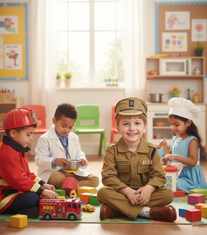 Image of FancyDressWale Community Helper & Career Role Play Costume for Fancy Dress Pilot, Navy, Army, astronaunt, Police Costumes