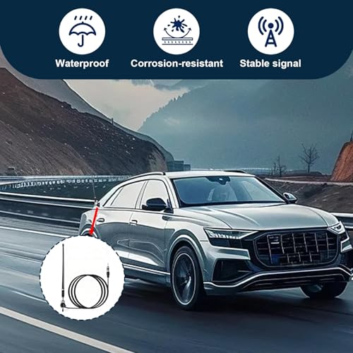 Marine Radio Antenne, Autoantenne Flexibel, Gummi Ente Antenne AM/FM UKW, Wasserdicht Korrosionsbeständig, 180° Schwenkbar, Mit Antennenfuß & Kabel, Für Boot, Yacht, ATV, UTV, Traktor, LKW, 16 Zoll
