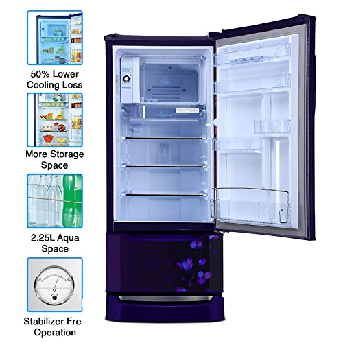 Image of Godrej 255 L 3 Star Inverter Direct-Cool Single Door Refrigerator Appliance (RD EDGEDUO 270C 33 TDI JD PR, Jade Purple, Base stand with drawer, Separate Vegetable Box)