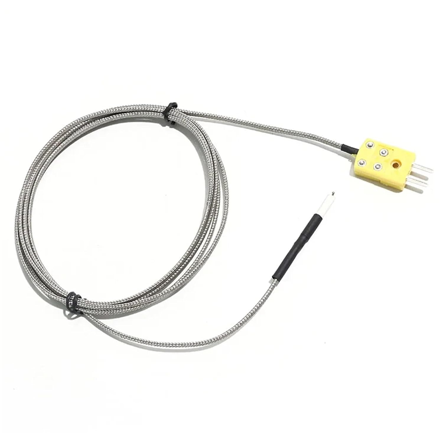 K-Type Thermocouple Lead Wire 1/2/3/4/5M with Plugs Charger Exposed Ceramic Bead Sensing Probe Surface Temperature Monitoring 1Pcs(Cable Length 1m)