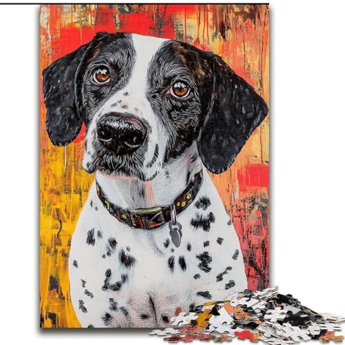 Puzzle für Erwachsene, Pointer-Hund, 1000 Puzzles, Familienspiel, Stressabbau, schwierige Herausforderung, Wichtelgeschenke, 26x38cm