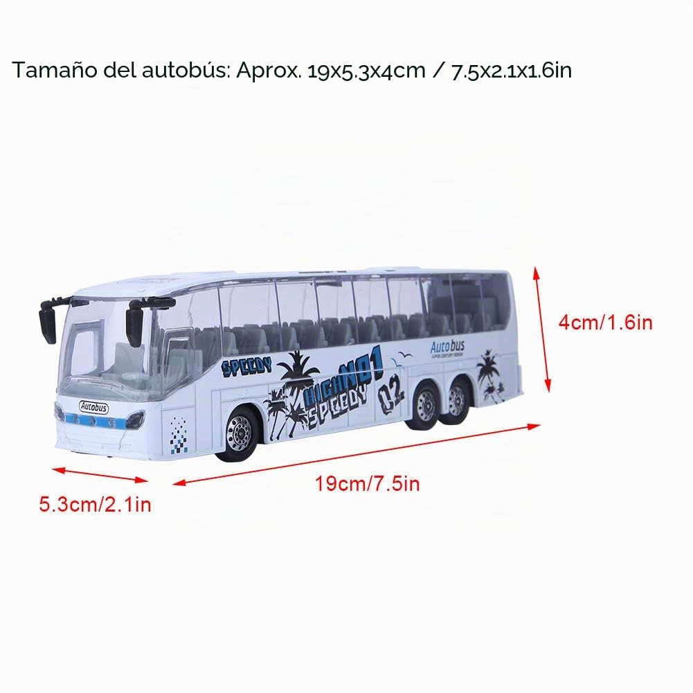 Zerodis Juguete Modelo de autobús de tránsito de simulación 1:50, Modelo de minibús, vehículos de Juguete extraíbles de aleación Vintage con música Ligera para Regalo de niños de 3 a 5 años