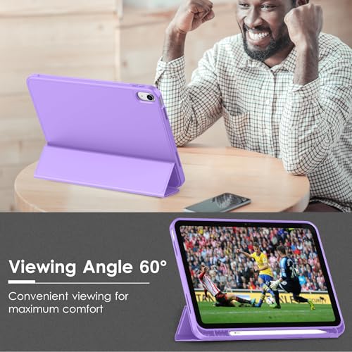 Image of ToaPoia Case for iPad (A16) 11 Inch 2025 /iPad 10th Generation 10.9 Inch 2022, Slim Trifold Stand Protective Cover with Pencil Holder and Soft TPU Back,Support Auto Sleep /Wake (Violet)