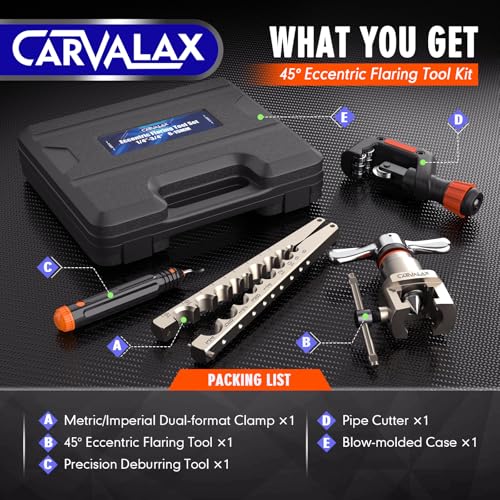 Image of CARVALAX Flaring Tool Kit, Single Metric /Imperial Clamp, 6-19mm & 1 /4 inch-3 /4 inch