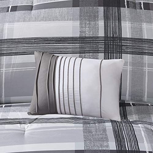 Intelligent Design Rudy Cozy Comforter Casual Cabin Lodge Plaid Design, All Season, Hypoallergenic Cover, Soft Bedding Set With Matching Sham, Decorative Pillow, Rblack Full / Queen #TOP7