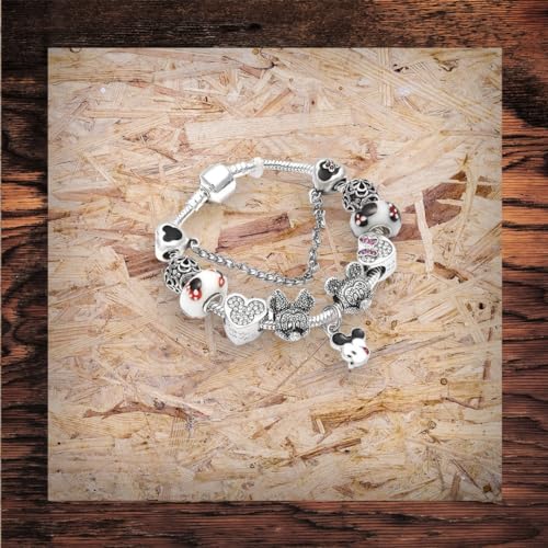 Cartoon Mouse Theme Silver Charms Bracelet4