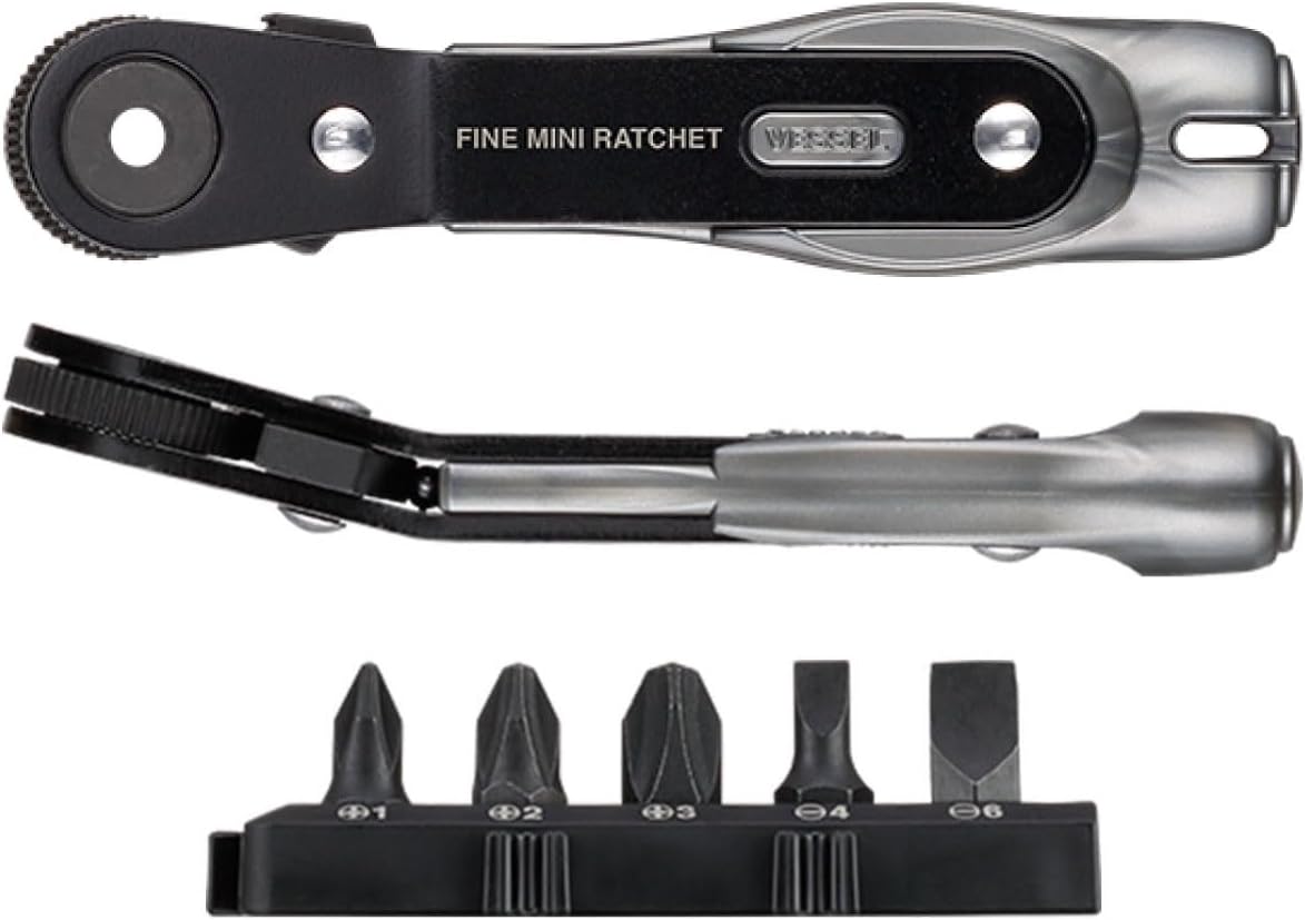 Vessel TD-24B Ultra Thin Fine Mini Ratchet Screwdriver Vent Type with 5 Bits