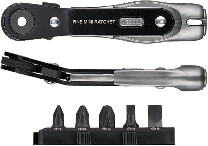 Chave de Fenda Mini Catraca Ultrafina VESSEL TD-24B com 5 Bits