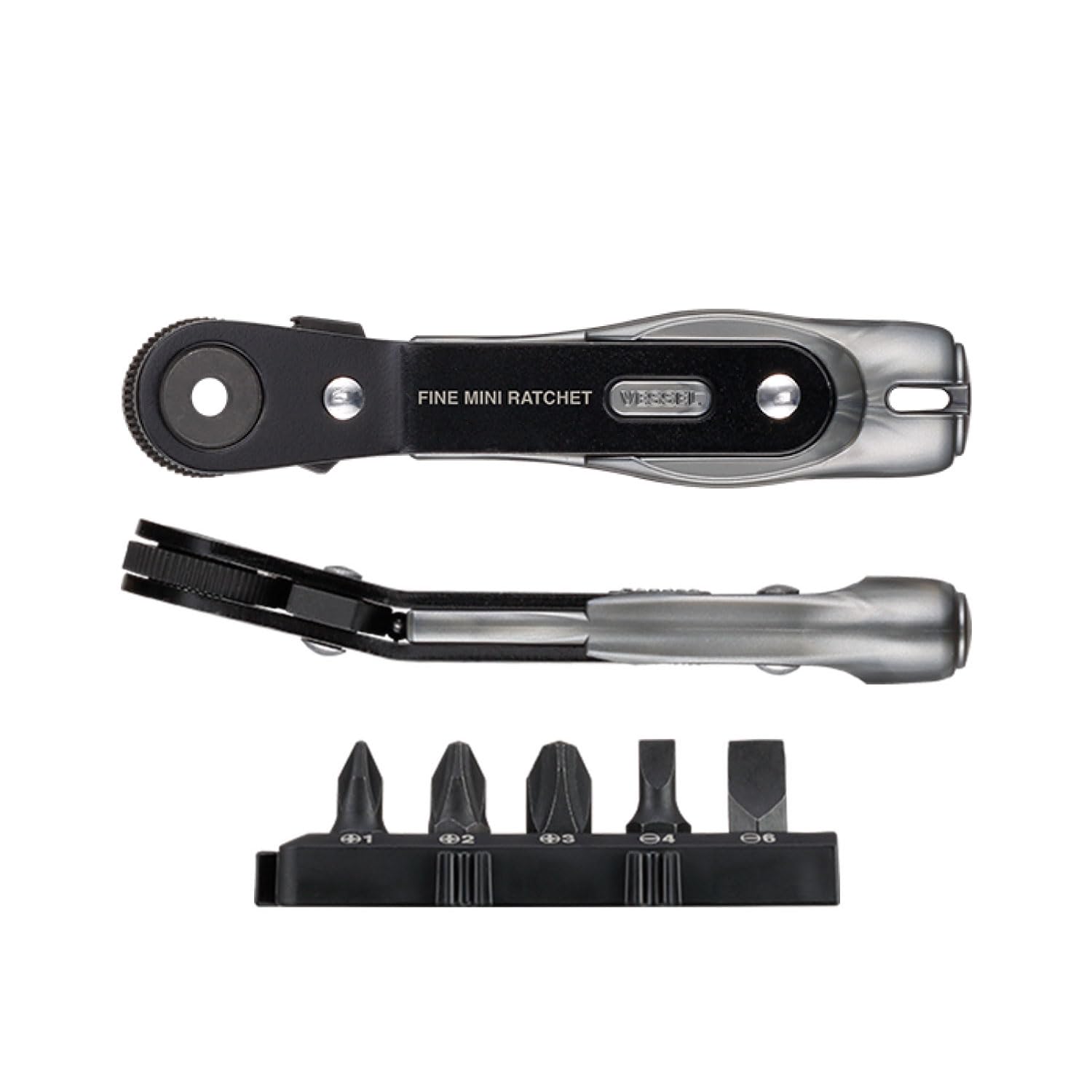 Vessel Black Td-24B Ultra Thin Fine Mini Ratchet Screwdriver Vent Type With 5 Bits