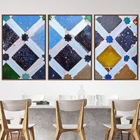 3 Piece Framed Canvas Wall Art Abstract Colorful Cool Geometric Canvas Prints Home Artwork Decoration for Living Room,Bedroom - 16