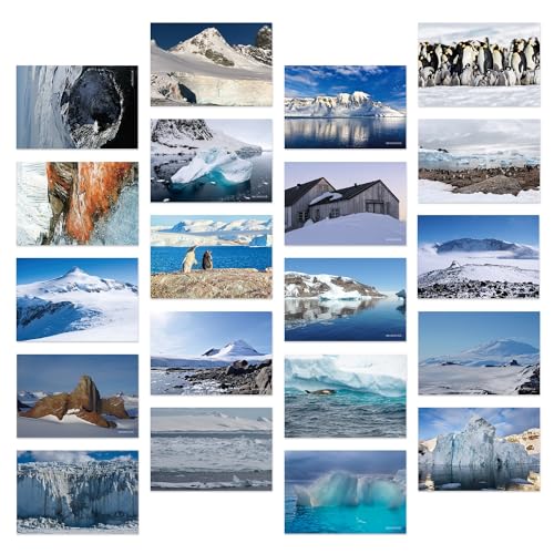 Dear Mapper Vintage Antarctica Landscape Postcards Pack 20pc/Set Postcards from Around the World Greeting Cards for Business World Travel Postcard for Mailing Decor Gift