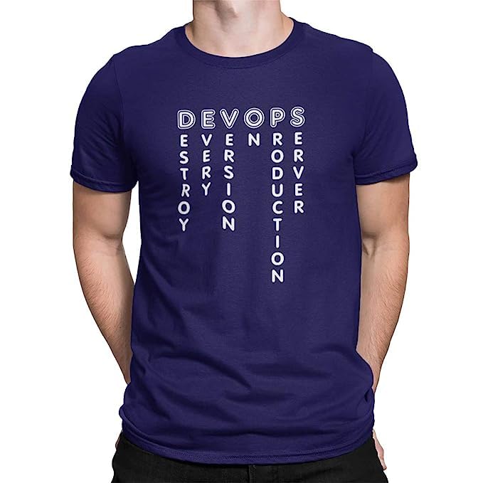 Image of DUDEME Devops T-Shirt, 100% Cotton T-Shirts for Programmer, Coding, Developer, Software Mens, Round Neck T Shirts for Women, Half Sleeve Tshirt for Men